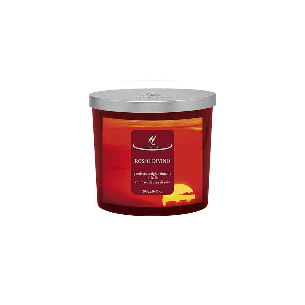 Candela profumata Hypno Casa in cera di soia Rosso Divino 200 gr