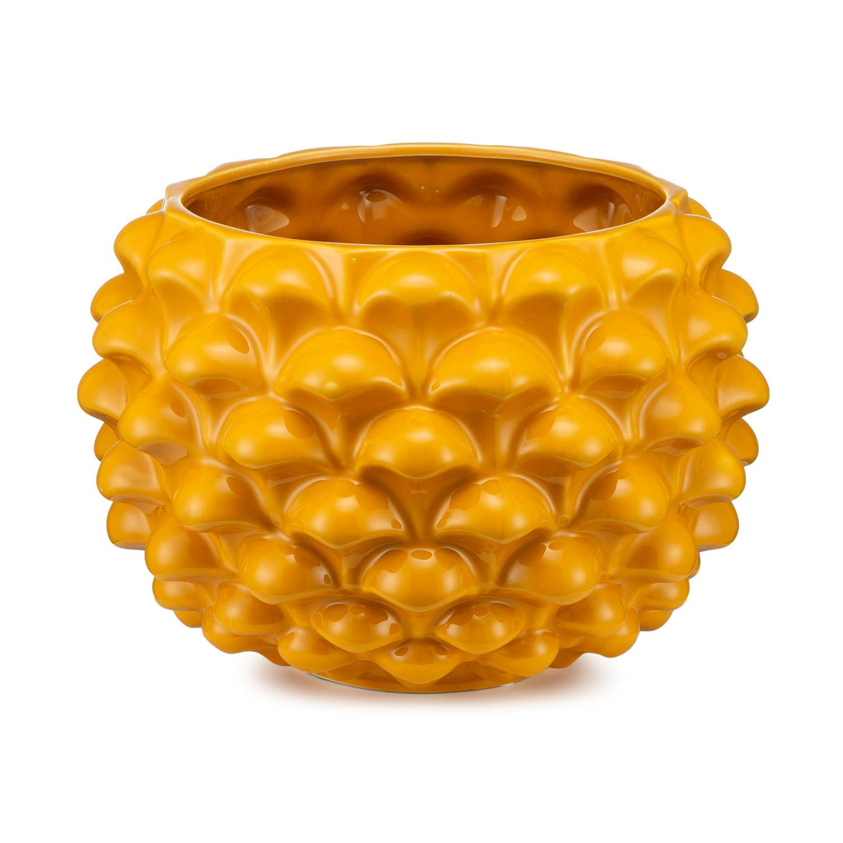 PALAIS ROYAL Vaso Porta Piante Mezza Pigna 30x21cm Ambra Ceramica