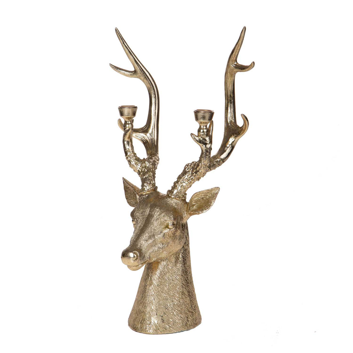 BIANCHI DINO Portacandela Natalizio Renna 44,5cm Oro Poliresina