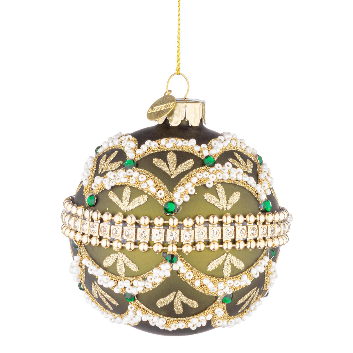 BIZZOTTO Sfera Pallina di Natale Beloved Verde 8cm Vetro