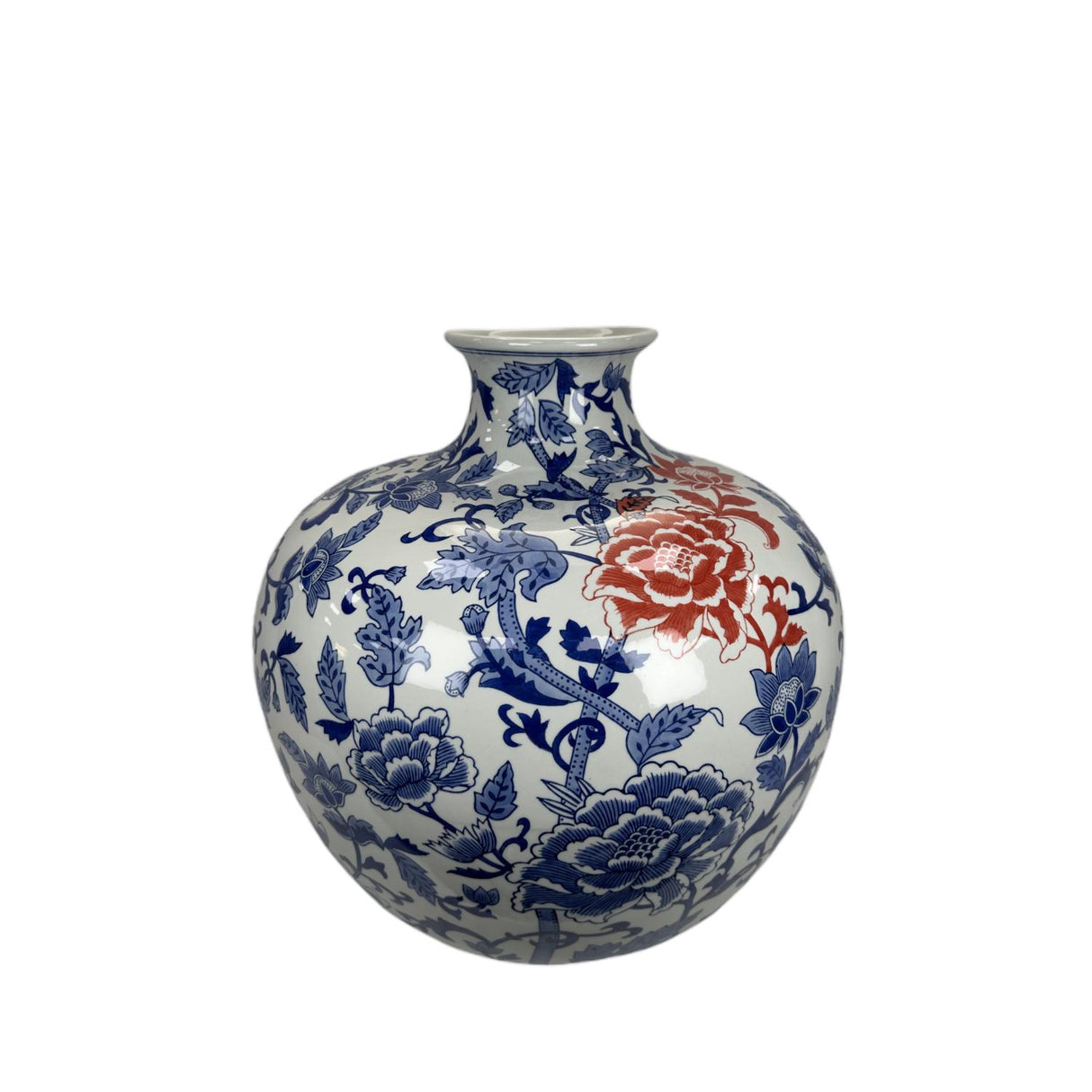 PALAIS ROYAL Vaso Ming 40x41cm Stile Cinese Bianco Ceramica