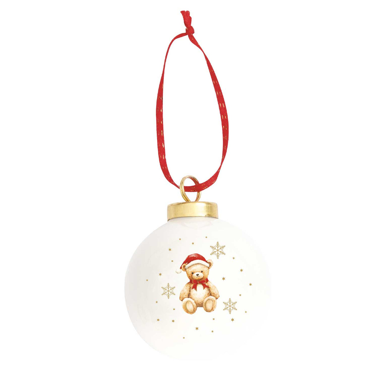 EASY LIFE Magie de Noel Addobbo Pallina di Natale Orsetto 7cm Porcellana