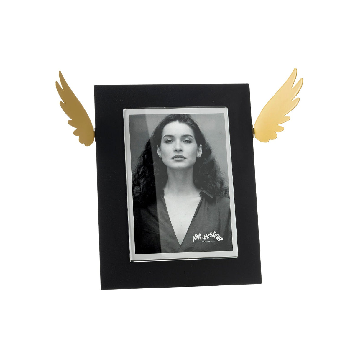 ARTI & MESTIERI Portafoto di Design Icaro Piccolo Nero Ocra 21,5x30,3cm