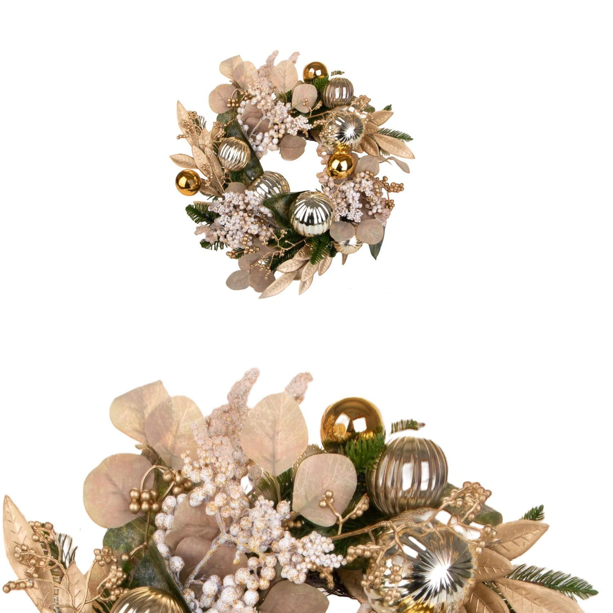 BIANCHI DINO Crown Garland with Synthetic Gold Spheres 30cm