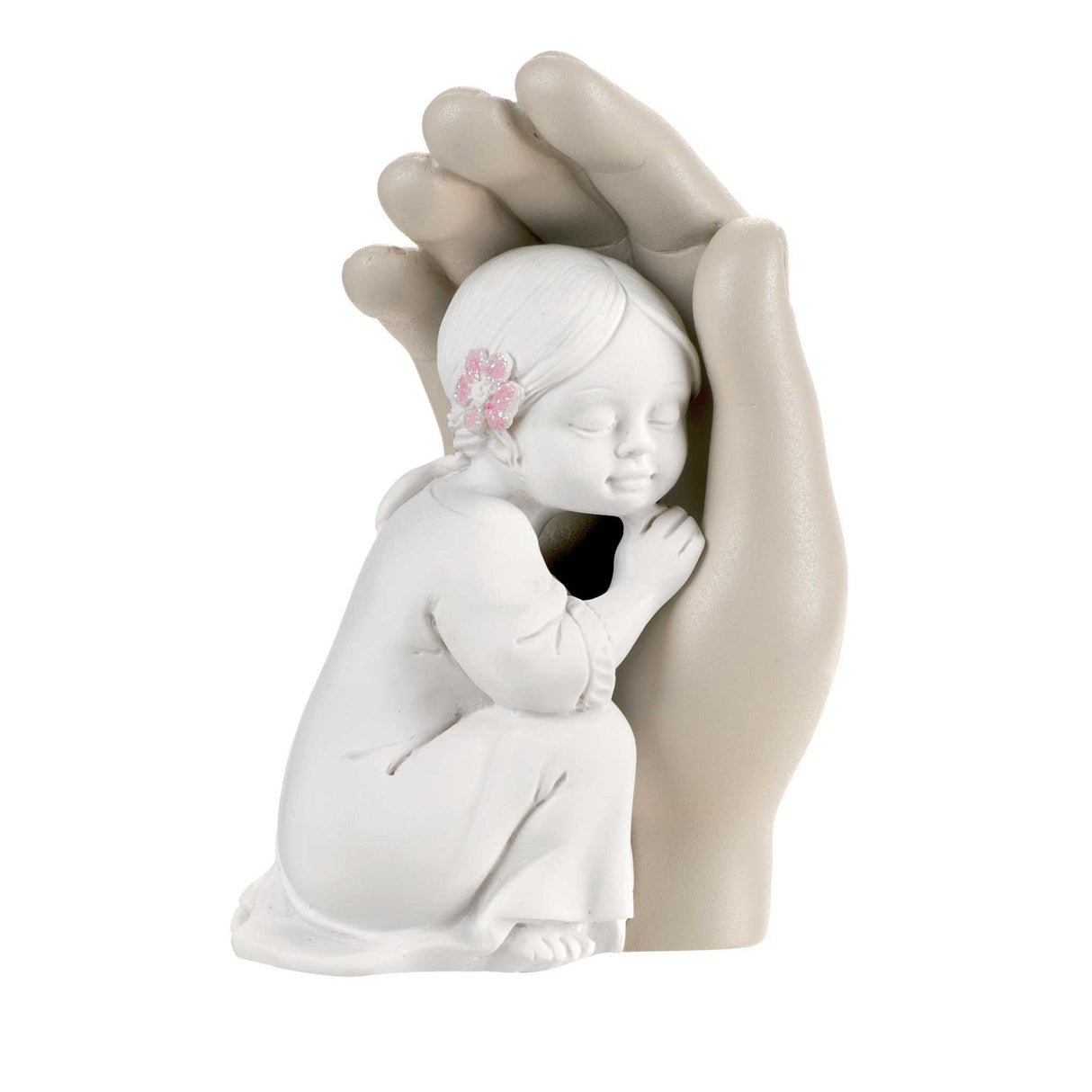 BONGELLI PREZIOSI Scultura Bambina Battesimo Nocciola 10,5cm Marmorino