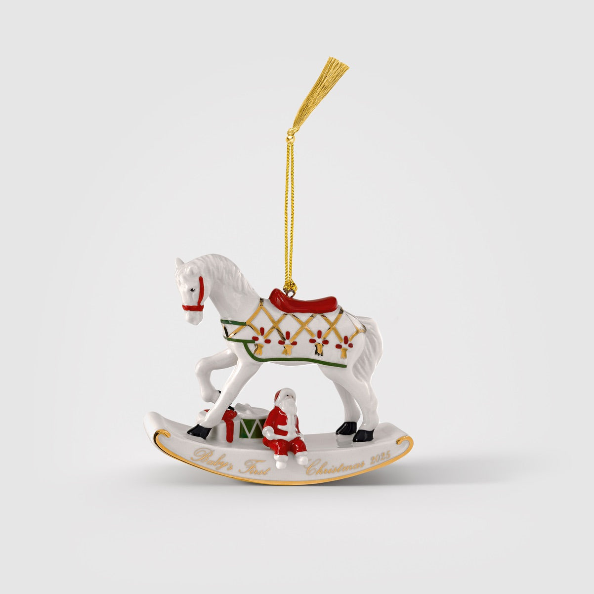 VILLEROY & BOCH Christmas Classics Edizione 2025 Addobbo Cavallo a Dondolo 11x9cm Porcellana