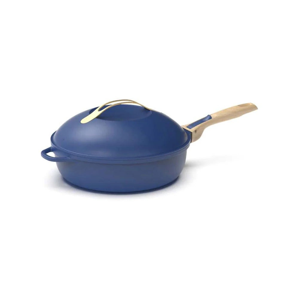 COOKUT La Favolosa Padella Casseruola Tegame 2 Manici 8 in 1 28cm Metallo Zaffiro