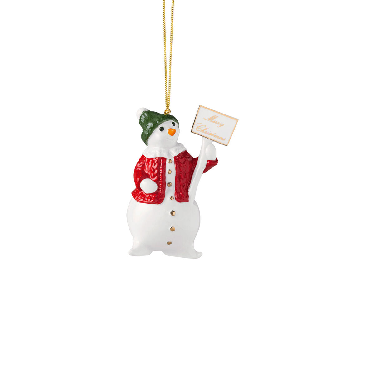 VILLEROY & BOCH Annual Ornaments 2024 Addobbo per Albero di Natale Pupazzo di Neve 9,5cm Porcellana