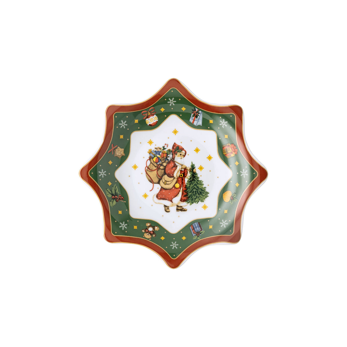 HUTSCHENREUTHER Happy Christmas Star Cup Plate 20.5cm Porcelain