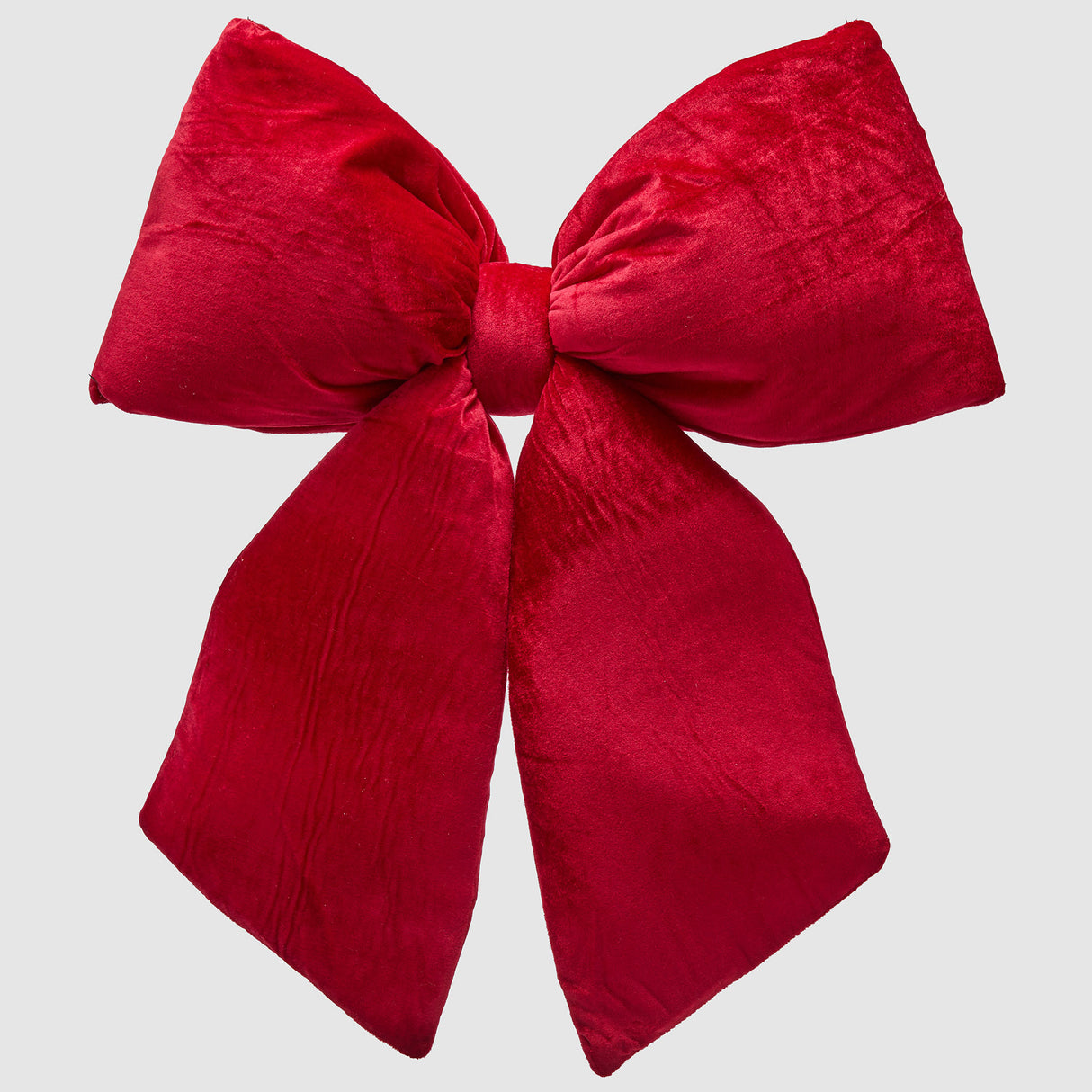 EDG Enzo De Gasperi Addobbo Fiocco Grande Imbottito in Velluto Bordeaux 63x60cm Decorazione Natalizia