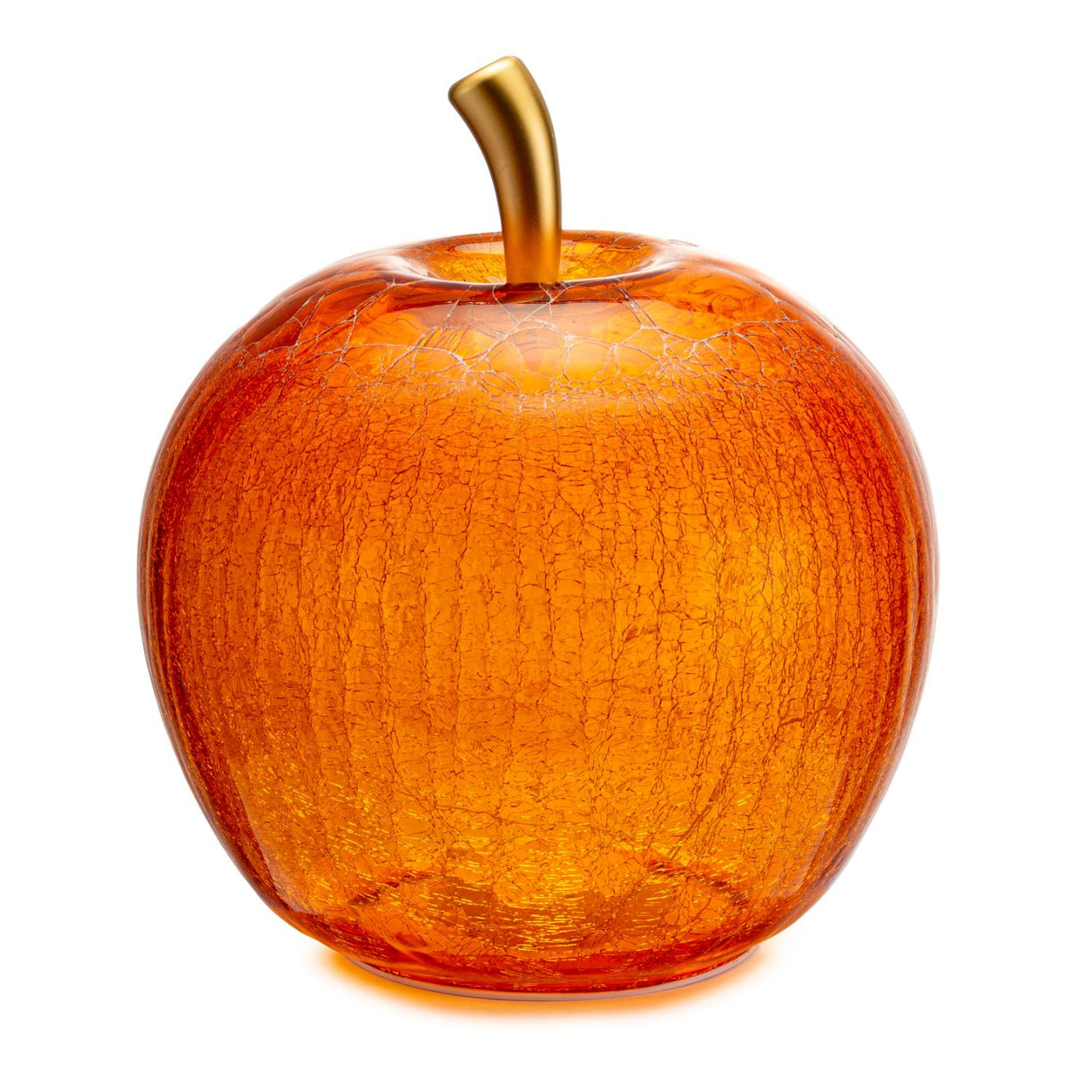 PALAIS ROYAL Mela Arancione con LED Decorazione Natalizia 22x24cm Vetro