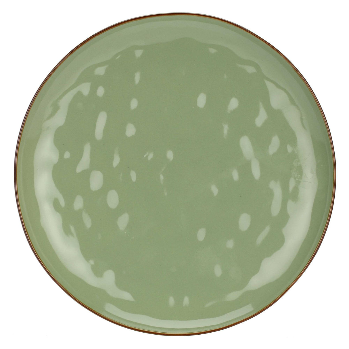 ROSE & TULIPS Concert Tray Serving Plate 32cm Olive Green Stoneware