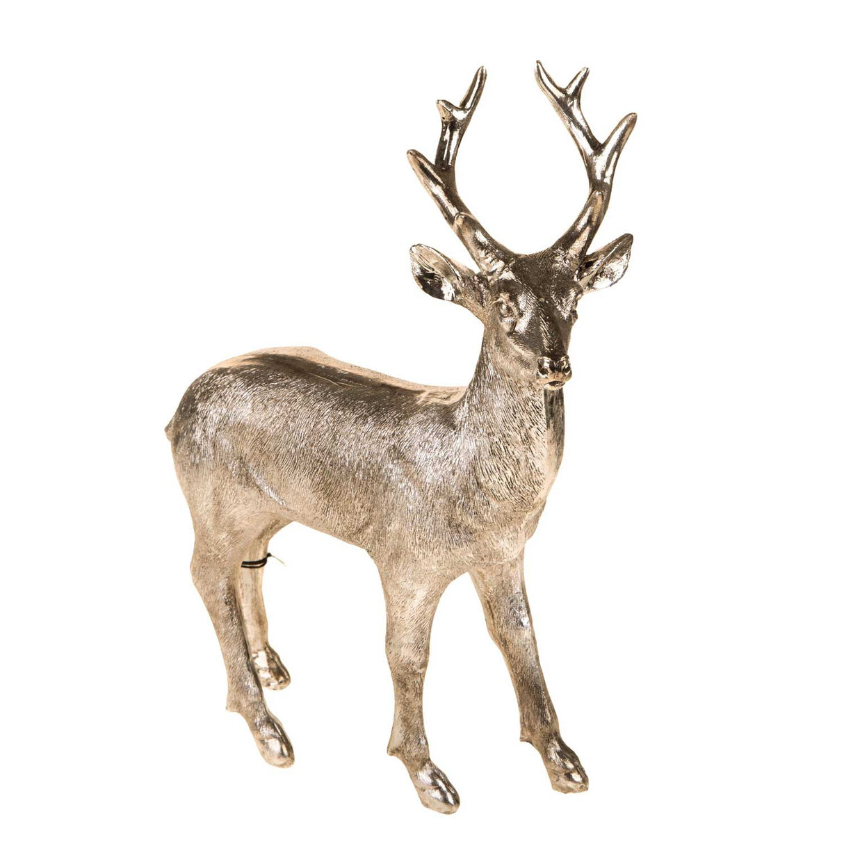 BIANCHI DINO Renna in Piedi Decorazione Natalizia 34,5x26cm Oro Poliresina