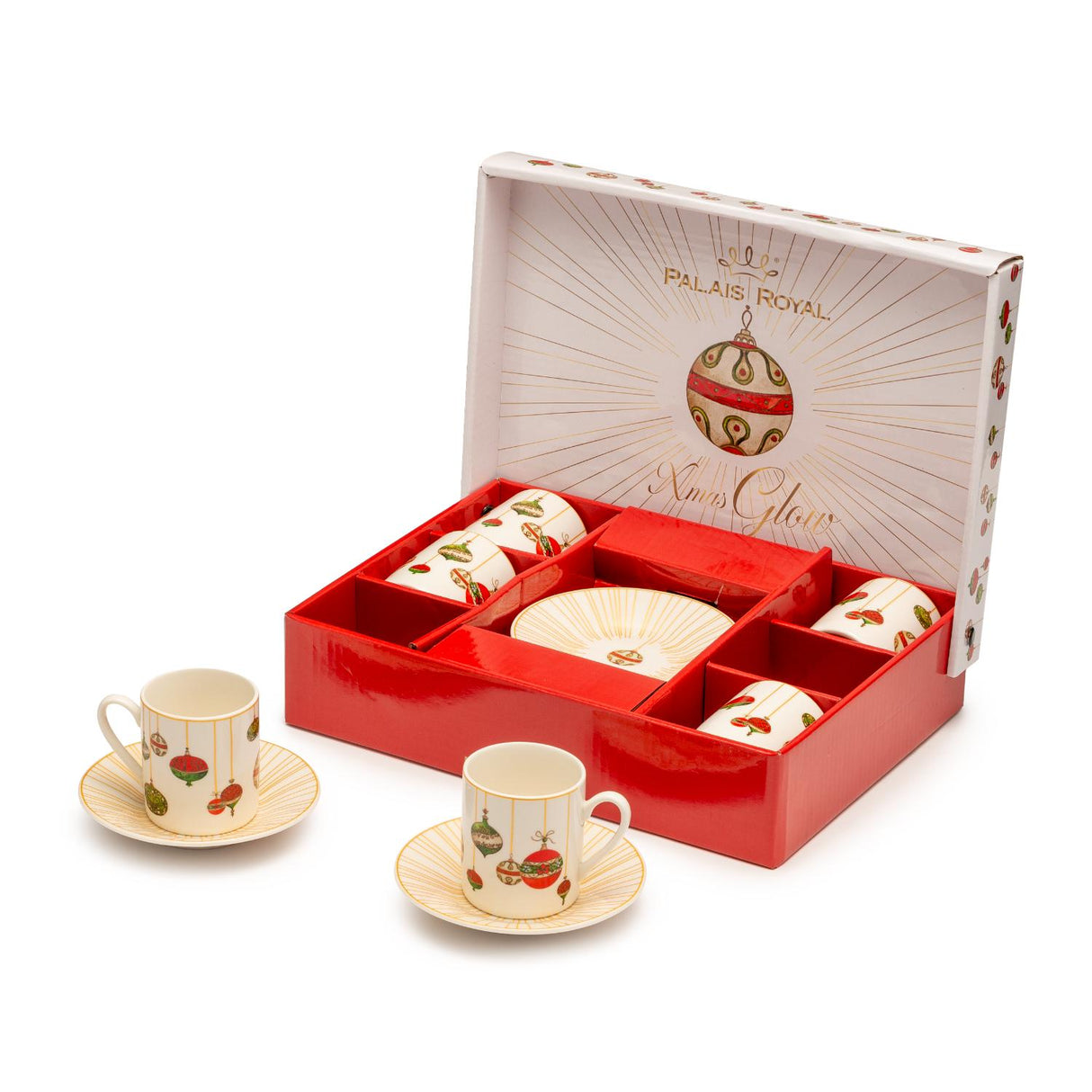 PALAIS ROYAL Tazzina Caffè Natalizia con Piattino Xmas Glow 100ml Porcellana