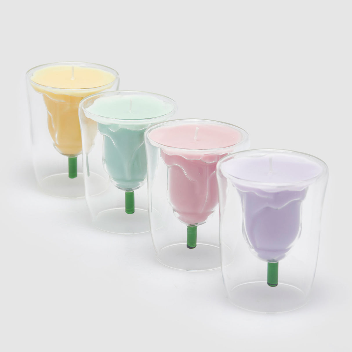 EDG Enzo De Gasperi Candela Tulipano 10x8cm Rosa Vetro