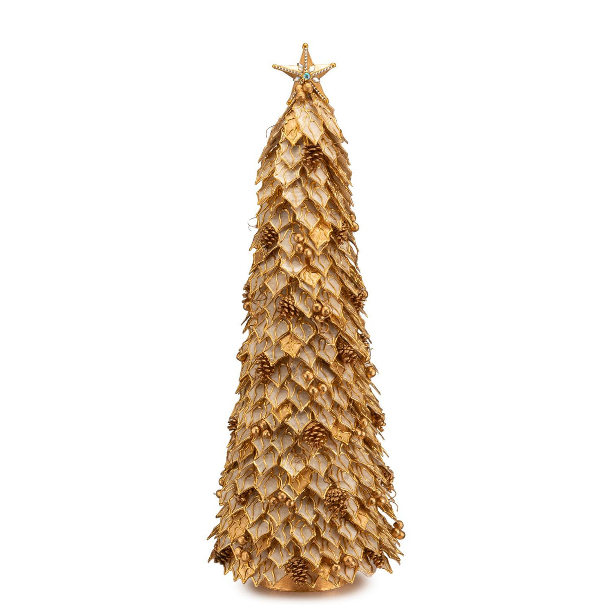 PALAIS ROYAL Albero di Natale Foglie Decorazione Natalizia 92x30cm Oro Resina