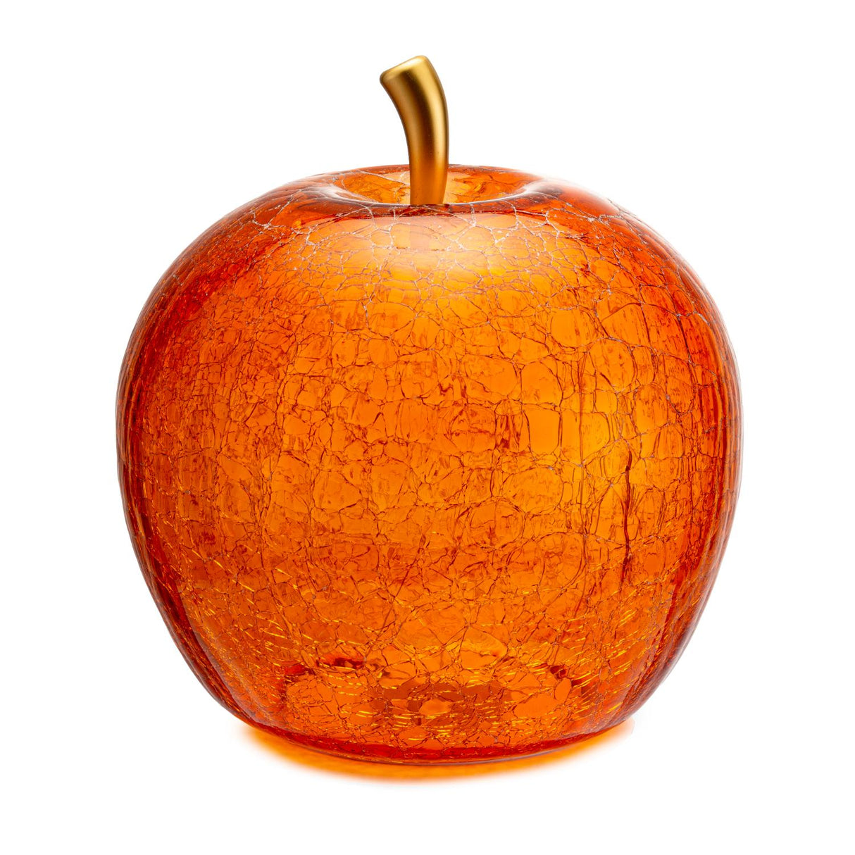 PALAIS ROYAL Mela Arancione con LED Decorazione Natalizia 27x29cm Vetro