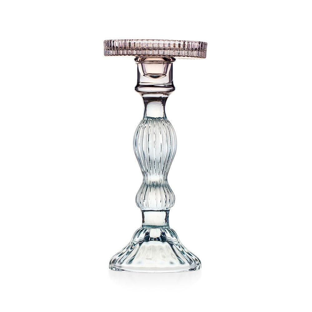 EMÒ ITALIA Atena Candeliere Grande Celeste in Vetro con Paralume Fango 22cm