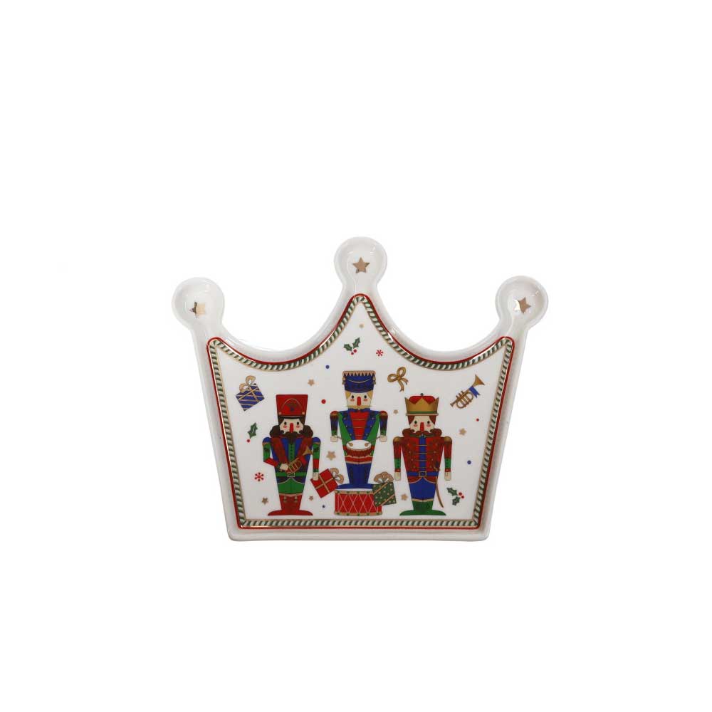 BRANDANI Lo Schiaccianoci Vassoietto Corona 21x16,5cm Porcellana