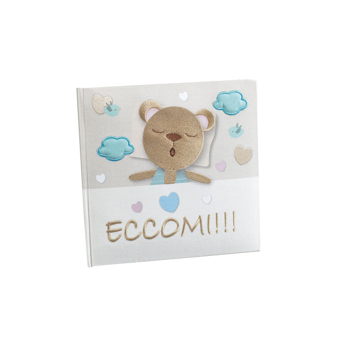 MASCAGNI CASA Album Fotografico 60 Pagine Illustrate 26x26cm Orsetto Azzurro