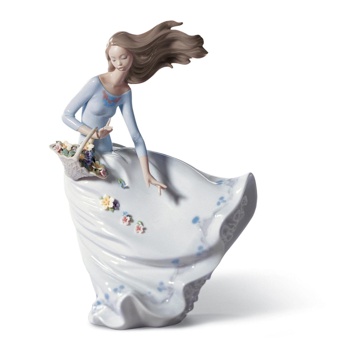 LLADRO' Figurina Donna Profumi Al Vento 28x20cm Porcellana