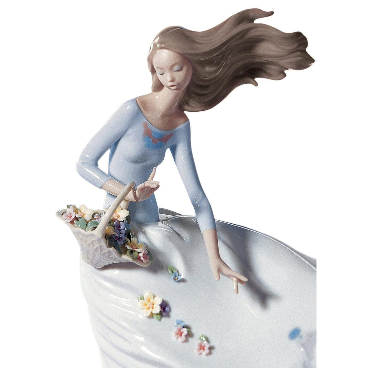 LLADRO' Figurina Donna Profumi Al Vento 28x20cm Porcellana