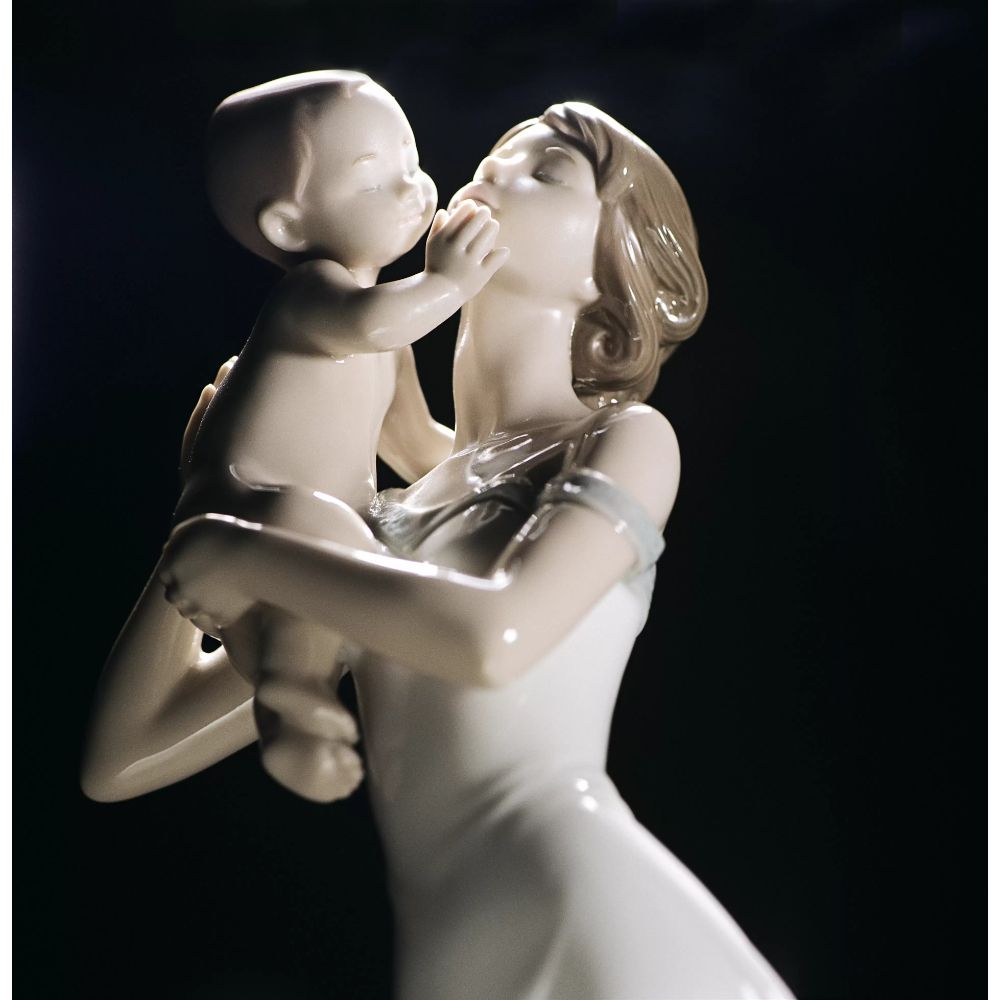 LLADRO' "Amore incondizionato" Figura Statua Madre Bambino Porcellana H31cm