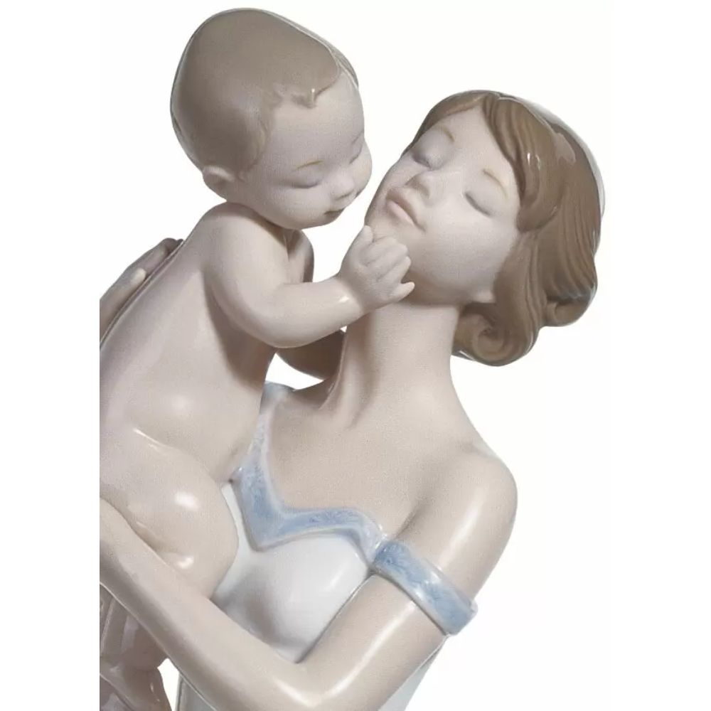 Lladró "Amore incondizionato" Figura Statua Madre Bambino Porcellana H31cm