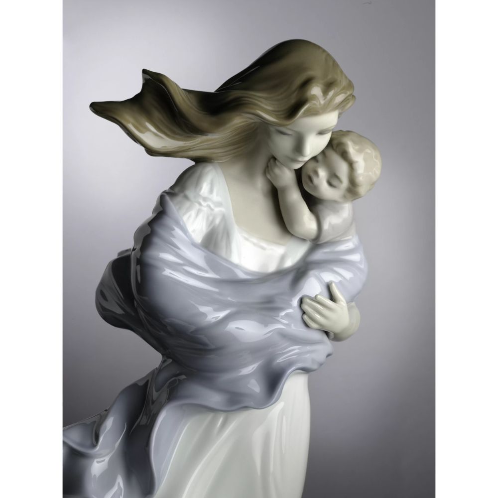 Lladró "Tenero abbraccio" Figura Statua Madre Bimbo Porcellana H36cm