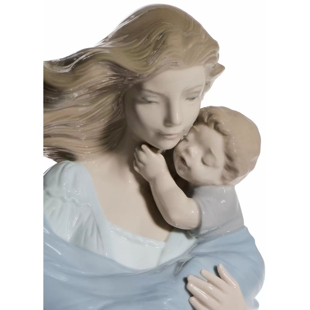 LLADRO' "Tenero abbraccio" Figura Statua Madre Bimbo Porcellana H36cm