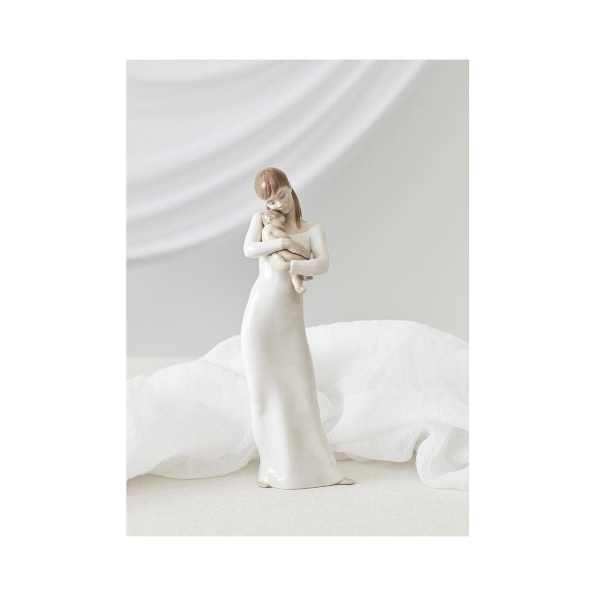 Lladró Figurina Madre Buonanotte Angelo Mio 35x9cm Porcellana