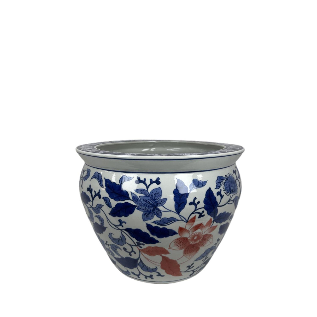 PALAIS ROYAL Vaso Porta Piante Ming 36x26cm Stile Cinese Ceramica