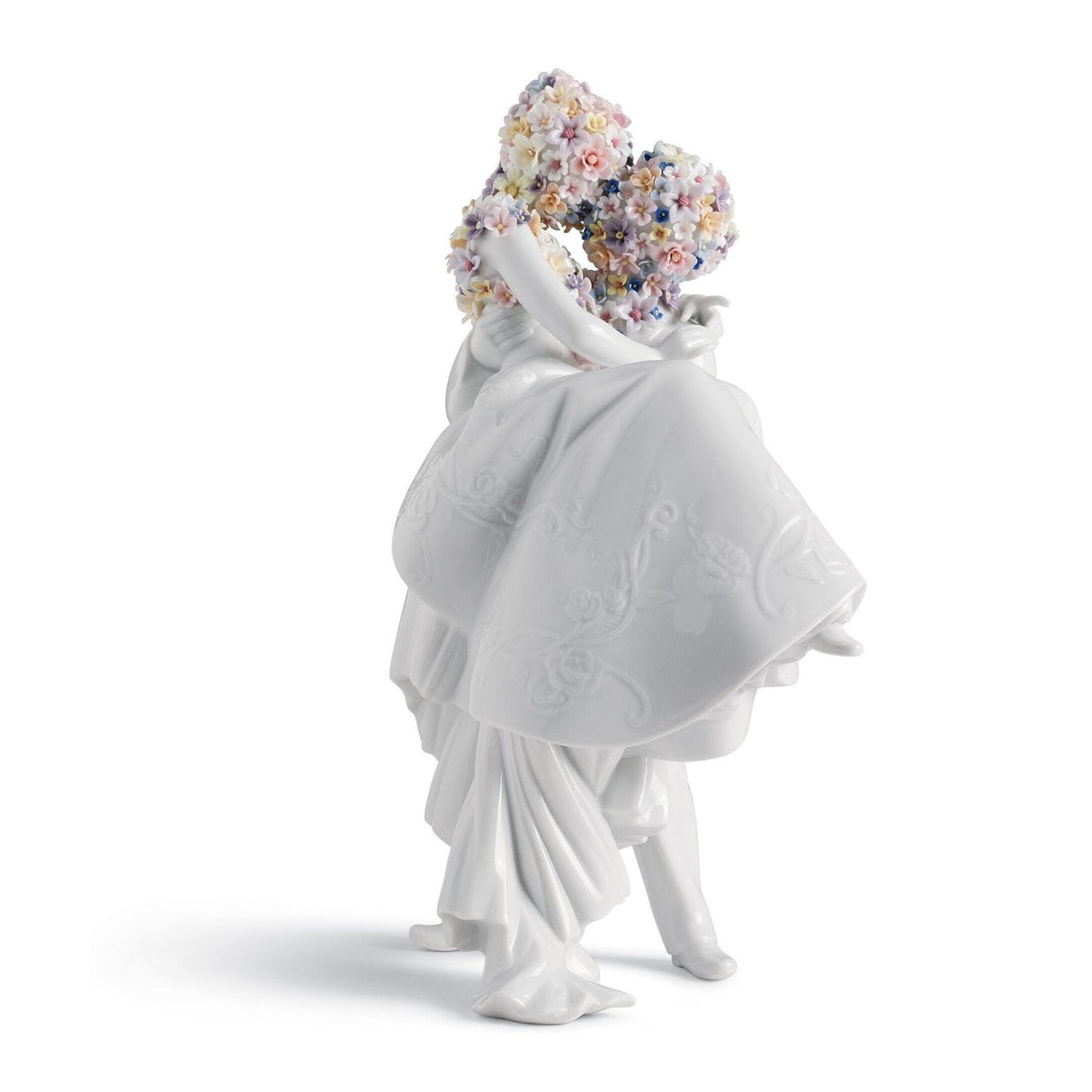 LLADRO' Scultura Amore II Fiori 27x17cm Porcellana