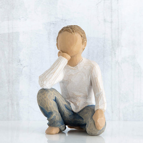 WILLOW TREE Figurina Statuina Bambino Curioso Design di Susan Lordi 7,5cm Resina
