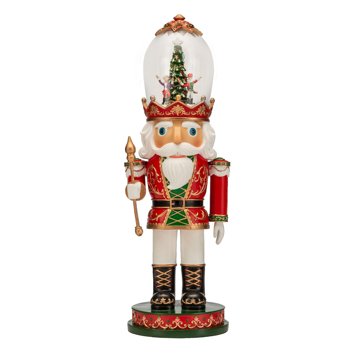 PALAIS ROYAL Nutcracker Soldier in Polyresin Music Box with LED and Movement 41cm