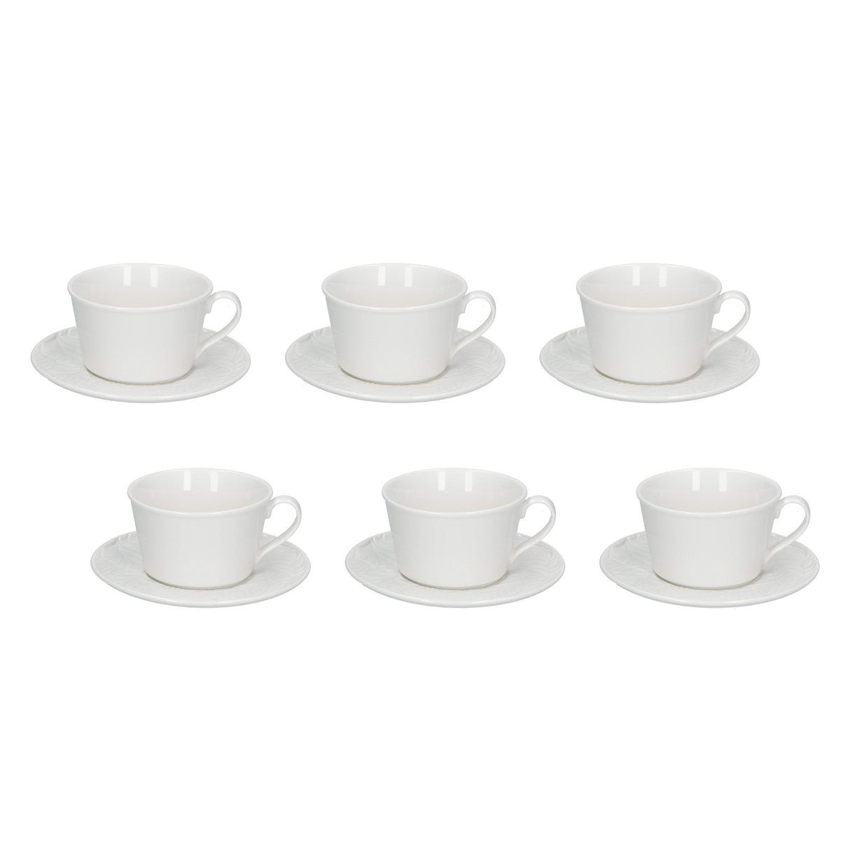 LA PORCELLANA BIANCA Bosco Tazza Tè The con Piattino Set 6 Pezzi 180ml Bianco Porcellana