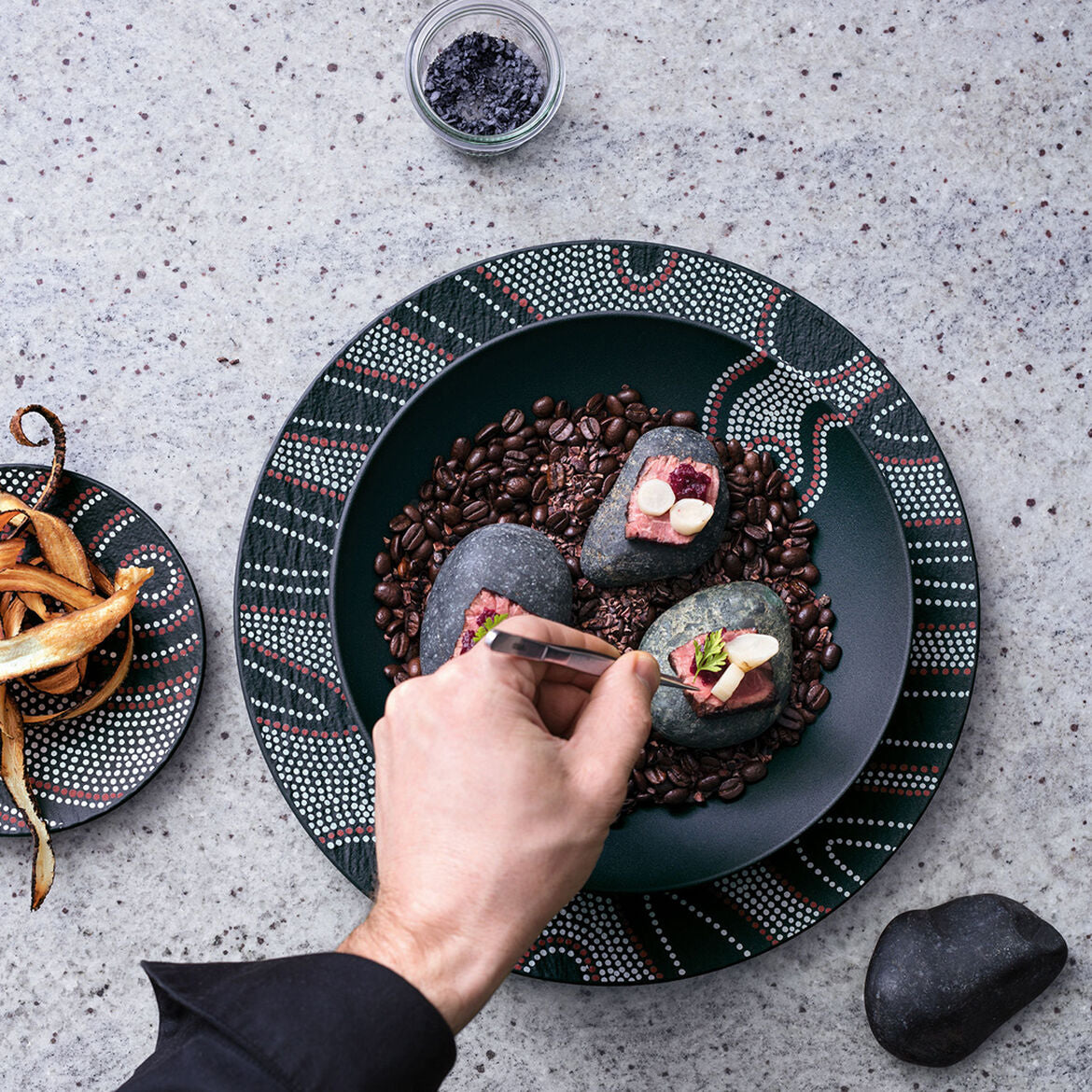 VILLEROY & BOCH Manufacture Rock Piatto Fondo Nero Ciotola Piana 23,5cm