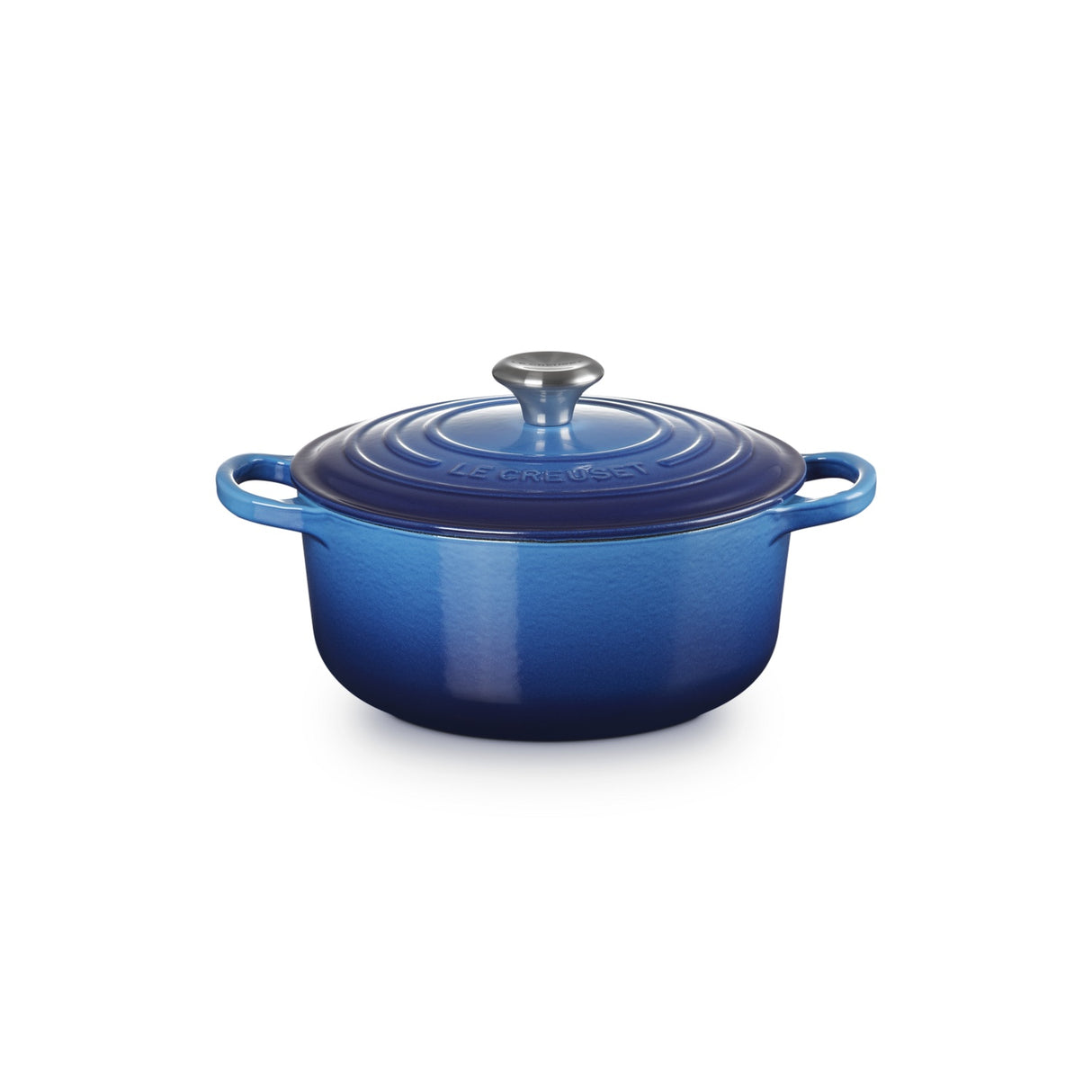 LE CREUSET Cocotte Rotonda Evolution 20cm Azure Blu Ghisa Vetrificata