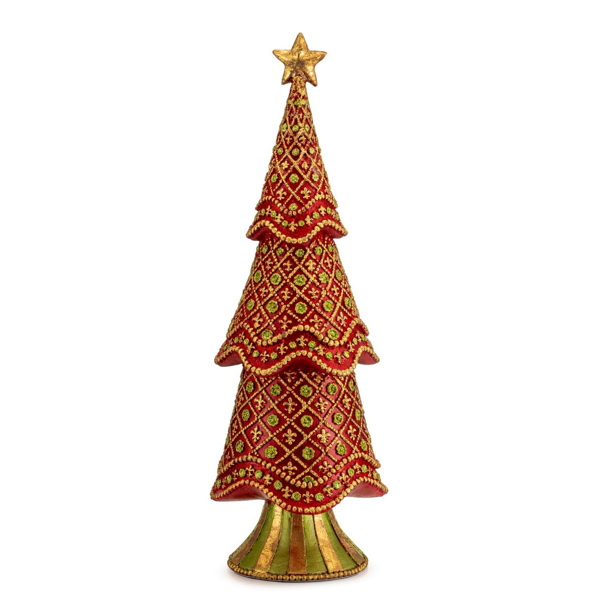 PALAIS ROYAL Albero di Natale Decorazione Natalizia 33cm Rosso Resina