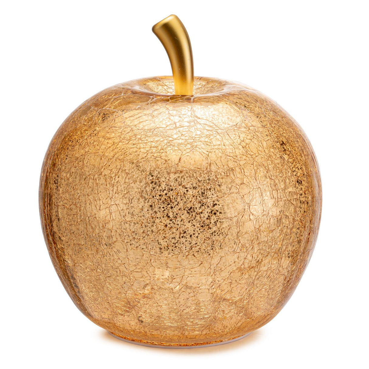 PALAIS ROYAL Mela Oro con LED Decorazione Natalizia 22x24cm Vetro