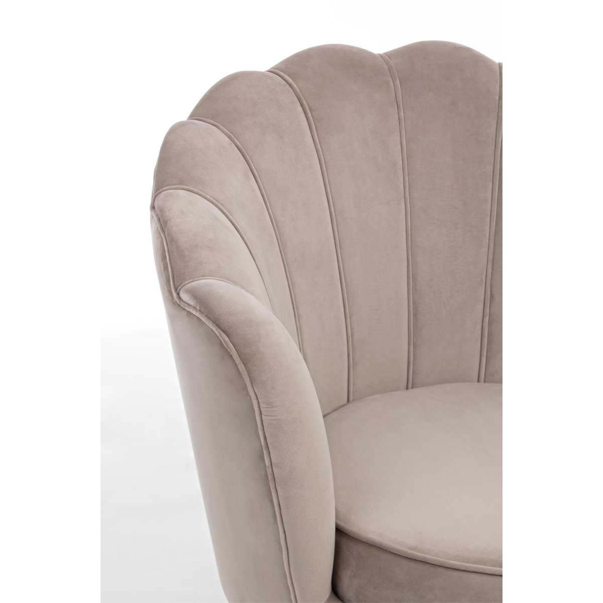BIZZOTTO Giliola Armchair Light Gray Living Room Velvet 84cm 0743683