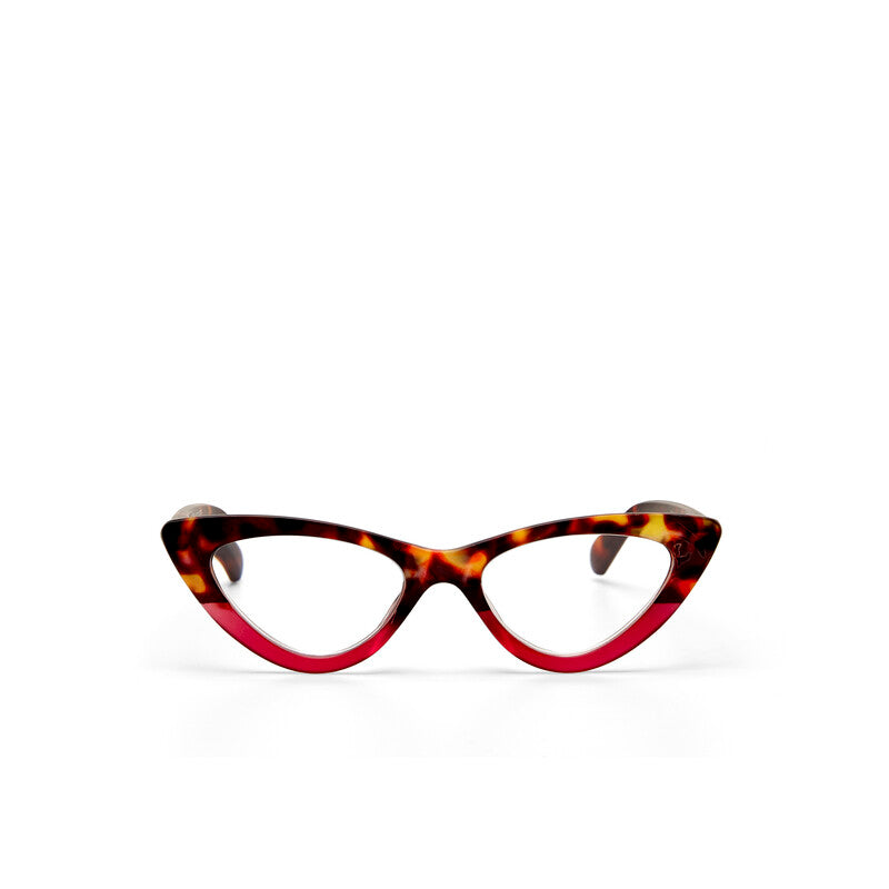 OKKIA Adriana Small Cat Eye Occhiali da Lettura Donna Avana Rosa +3.00