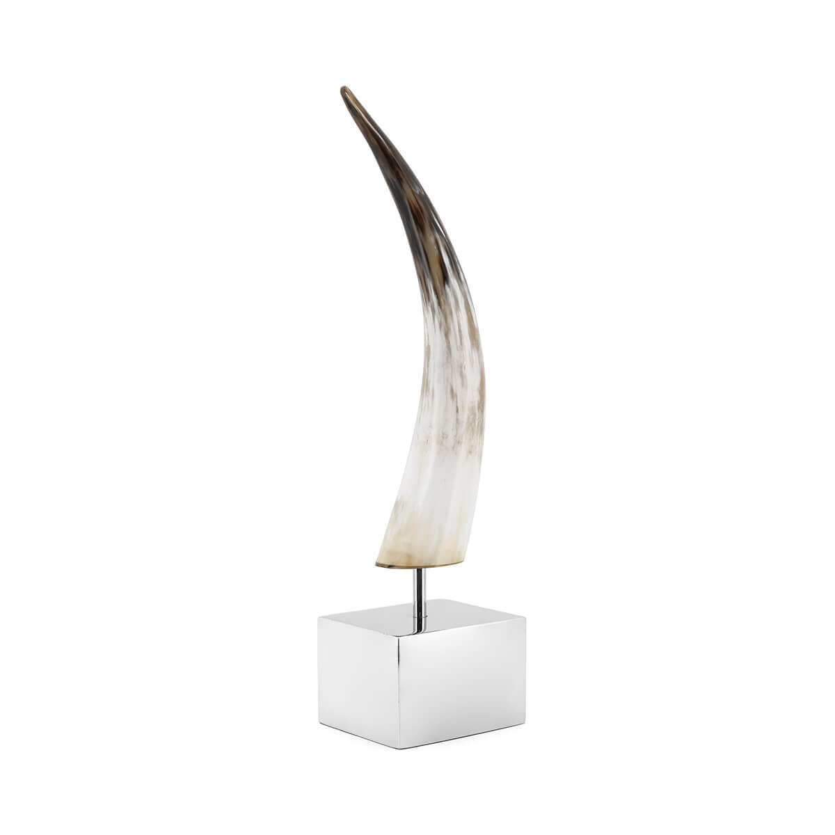 ABHIKA Corno Decorativo 56cm Naturale Base Metallo