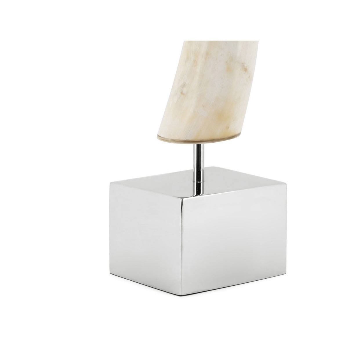 ABHIKA Corno Decorativo 56cm Naturale Base Metallo