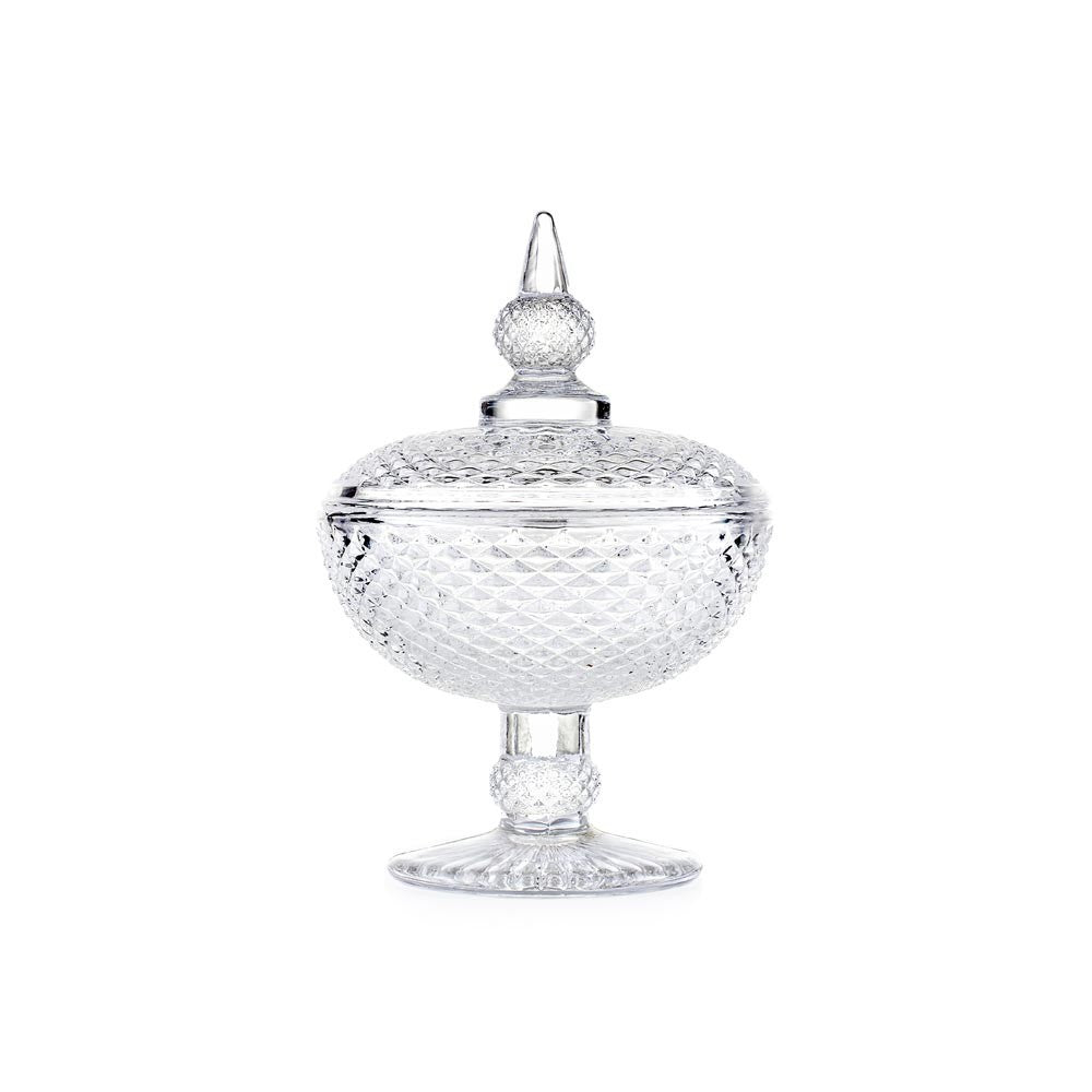 EMÒ ITALIA Scatola Portabonbon Alzata 10x15cm Trasparente Oro Vetro