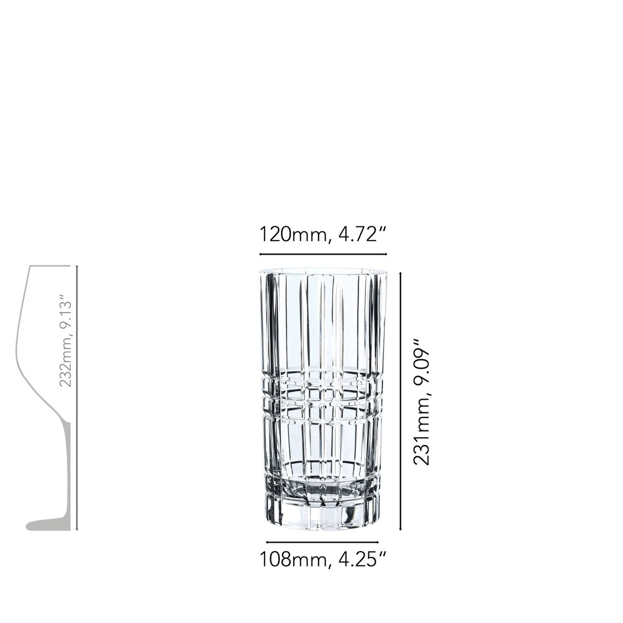 NACHTMANN Vaso Square in Cristallo 23cm