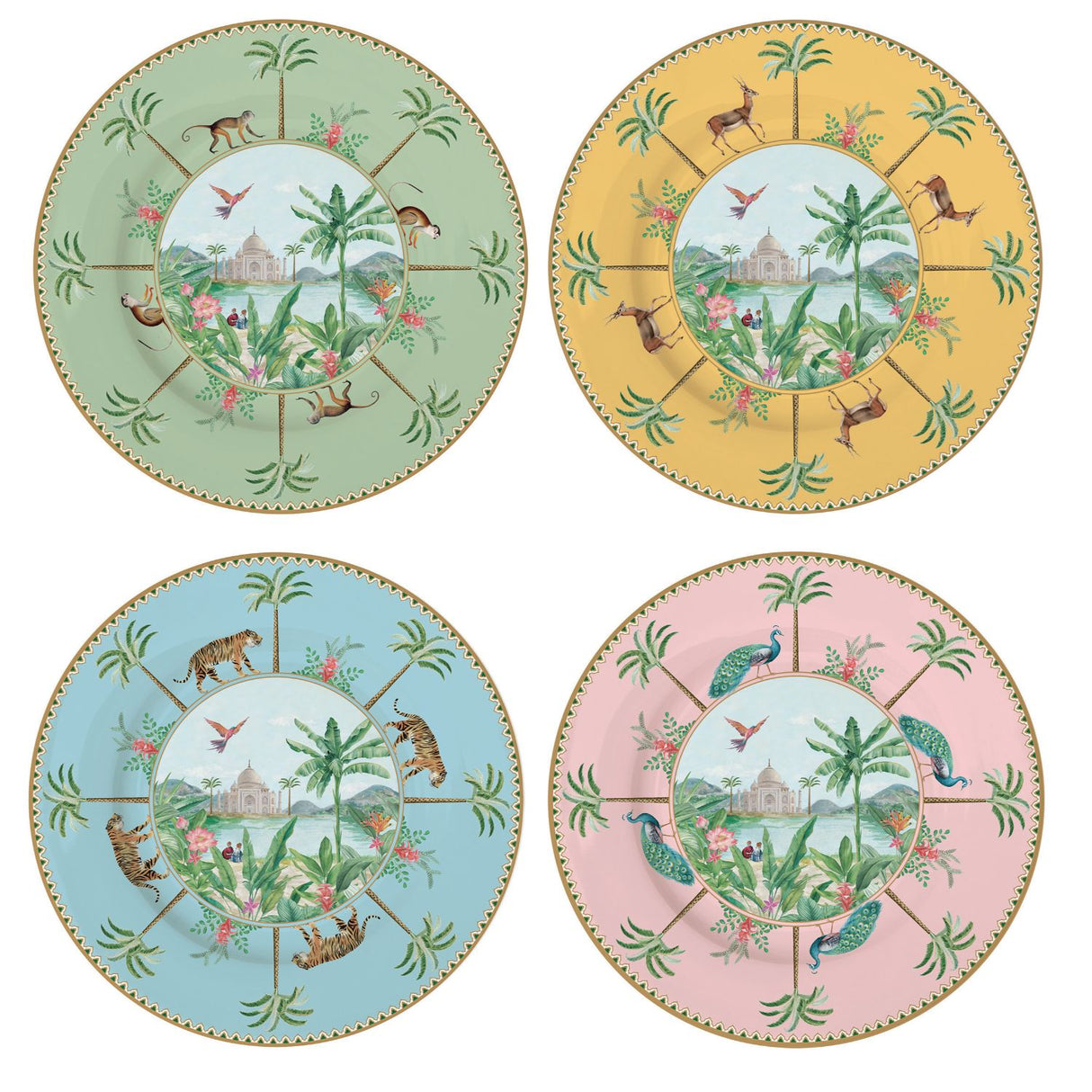 EASY LIFE Paradise Sauvage Set 4 Pieces Sweet Dessert Plates 19cm Porcelain