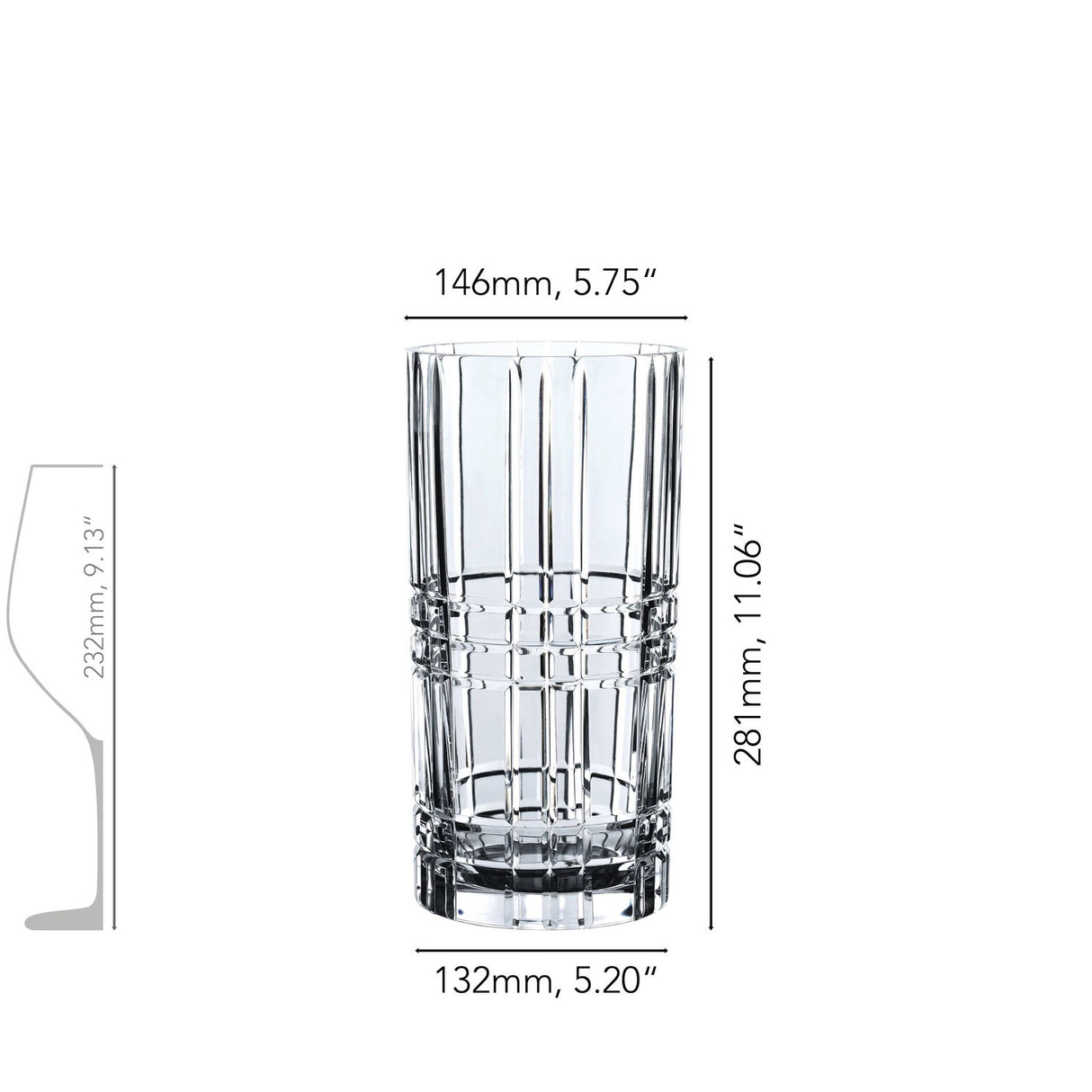NACHTMANN Vaso Square in Cristallo 28cm