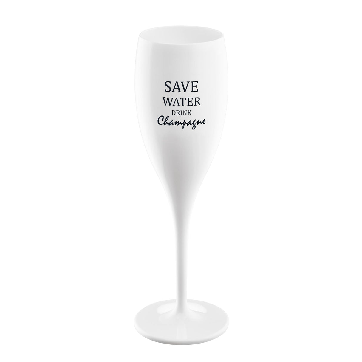 KOZIOL Sparkling Champagne Glass 100ml Cheers No. 1 Save Water Drink White Champagne