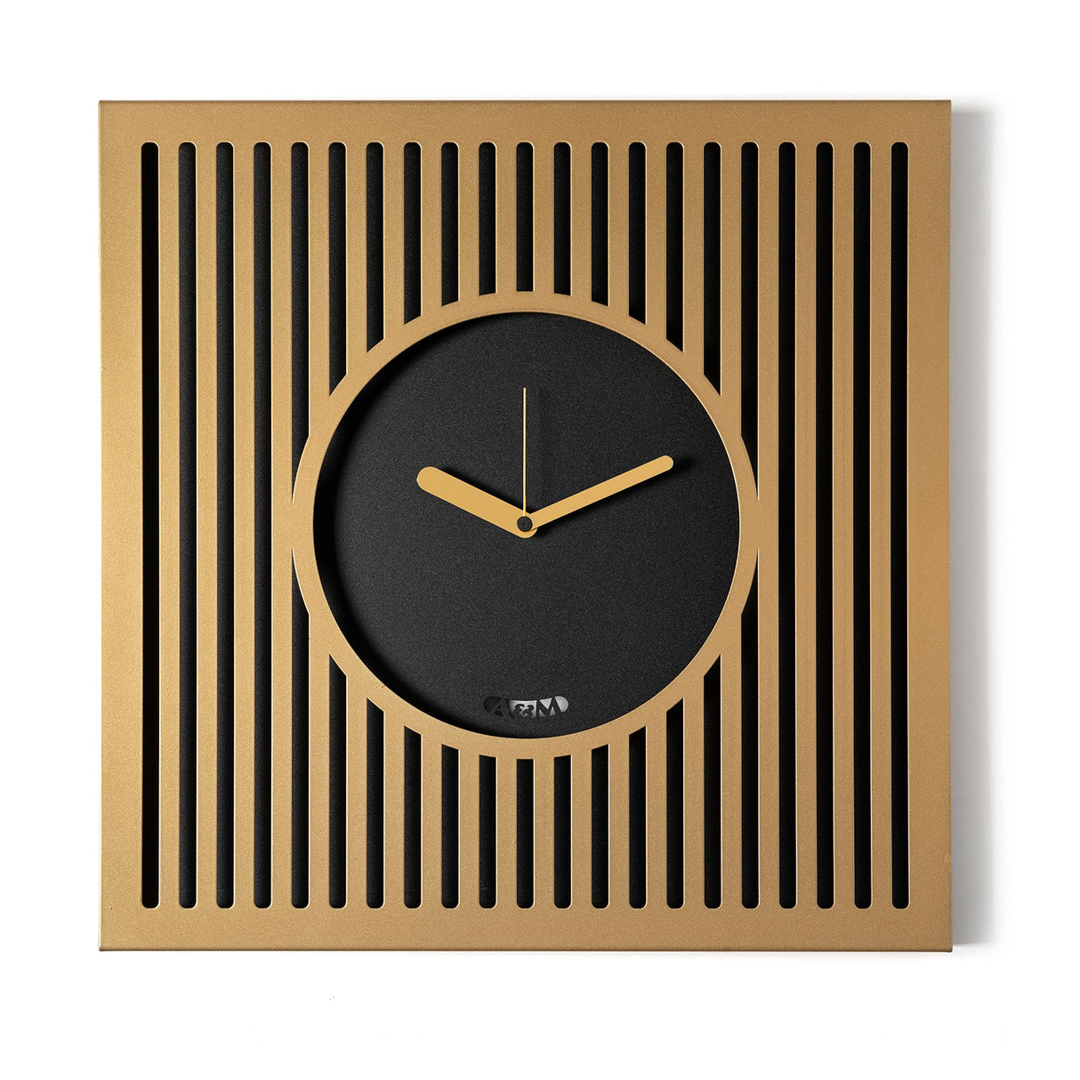 ARTI & MESTIERI Orologio da Parete Elegante Tiffany Grande Oro Laccato Nero 50x50cm